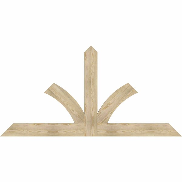 Ekena Millwork Richland Rough Sawn Timber Gable Bracket, Douglas Fir, 84"W x 42"H x 2"D x 6"F, 12/12 Pitch GBW084X42X0206RIC00RDF - main